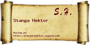 Stanga Hektor névjegykártya
